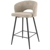 Hoyz Collection barstoel boucle salon 2 stuks boucle zandkleur