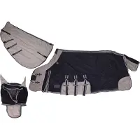 QHP Vliegendeken Met Hals En Masker Donkerblauw - 135/185