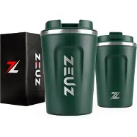 ZEUZ Thermosbeker & Koffiebeker To Go – Mok & Beker voor Koffie & Thee Onderweg – Travel Thermos Mug - 380ml – Groen