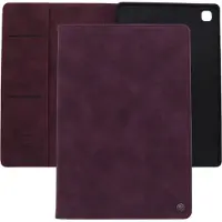 CASEME Bookcase hoesje - Tabletcase met pasjeshouder - Bordeaux- Geschikt voor: Samsung Galaxy Tab A7 lite