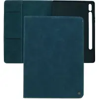 CASEME Bookcase hoesje - Tabletcase met pasjeshouder - Groenblauw - Geschikt voor: Samsung Galaxy Tab S7 & Galaxy Tab S8
