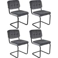 Kick Collection buisframe stoel Ivy donkergrijs - set van 4