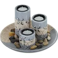 Relaxdays Set theelichthouders (22 x 22 x 13,5 cm)