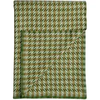 Røros Tweed Wollen Plaid - Groen - Pied-de-poule patroon - - 200x150cm