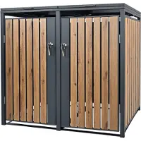 ML-Design Afvalemmerhek Tony voor 2 bakken | staal naturel 132x80x116 cm tuingereedschap | NADUVI