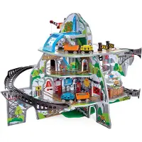 Hape Mighty Mountain Mine - Houten Treinset Bergmijn Speelset met Kraan en Spiraalspoor, 34-delig, 3+