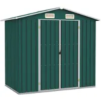 vidaXL Tuinschuur 205x129x183 cm gegalvaniseerd staal groen