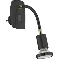 Eglo Stekker Wandlamp Parrini Schakelaar Flexibel Zwart Messing