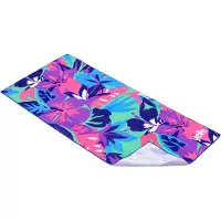 Yello strandlaken Flower 150 x 70 cm paars/blauw