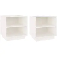 vidaXL Nachtkastjes 2 st 40x34x40 cm massief grenenhout wit