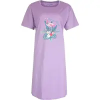 Temptation Dames Nachthemd - Bigshirt - Korte Mouw - Paars - Maat S