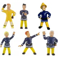 Comansi Brandweerman Sam - brandweer speelset / taartdecoratie - 6 speelfiguren - 8cm