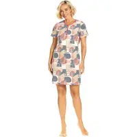 Ascafa Nachthemd 'Geometrical Stripe' - Dames Nachtmode - Korte Mouw - Mixed - Maat 52