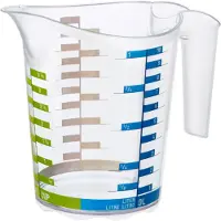 Rotho Domino maatbeker - 1 liter - Transparant met uitgebreide maataanduiding