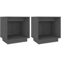 vidaXL Nachtkastjes 2 st 40x30x40 cm massief grenenhout grijs