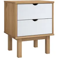 vidaXL Nachtkastje OTTA 45x39x57 cm massief grenenhout bruin en wit