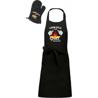 Kariban Mijncadeautje - Barbecueschort - This guy is a Grill Master - zwart - XXL 98 x 70 cm - BBQ handschoen
