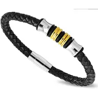 Montebello Armband Dave Gold - 316L Staal - Leer - 12mm - 22cm