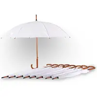 Discountershop Paraplu 9 stuks Wit Trouwparaplu's | Set van 9 Windproof Paraplu | Automatisch Opvouwbaar | 102 cm Diameter - Geschikt voor Bruiloften en Speciale Gelegenheden