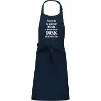 Kariban Mijncadeautje - Luxe schort - Nobody is perfect - 1958 - navy blue