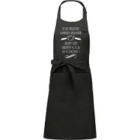 Kariban Mijncadeautje - Keuken- en Barbecueschort - In het verleden behaalde resultaten - Tekstschort - Verjaardag - Humorschort - Chique grijs