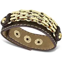 Montebello Armband Delphine Brown - PU Leer - Messing - 20mm - 18-22cm