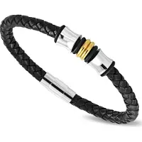 Montebello Armband Dave Bigold - 316L Staal - Leer - 12mm - 22cm