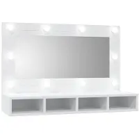 vidaXL Spiegelkast met LED-verlichting 90x31,5x62 cm wit