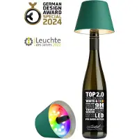 Sompex Flessenlamp " Top " met houdbare kurk| Led| Groen - oplaadbaar - indoor / outdoor / acculamp