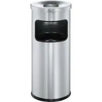 Durable - Asch-/Mülleimer - rund - 17 L - Metall 333223 Papierbak 17 l Metaal (Ø x h) 250 mm x 630 mm Zilver Met asbak 1 stuk(s)