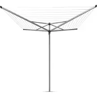 Brabantia Droogrek Topspinner Droogmolen - met Grondanker en Beschermhoes - 50 m - Metallic Grey