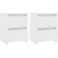 vidaXL Nachtkastjes 2 st 30x30x40 cm bewerkt hout wit