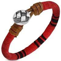 Montebello Armband Cas Red - Leer - Touw - 8mm - 22cm