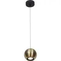 Fantasia Triton hanglamp met bolvormige kap in brons-goud staal, diameter 100 mm, voor GU10 spot (lichtbron niet inbegrepen)