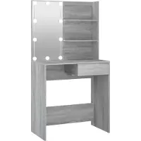 vidaXL Kaptafel met LED-verlichting 74,5x40x141 cm grijs sonoma eiken