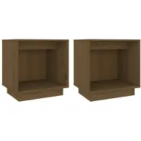 vidaXL Nachtkastjes 2 st 40x30x40 cm massief grenenhout honingbruin