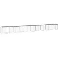 vidaXL Kippenhok met dak 1003x98x90 cm gegalvaniseerd staal lichtgrijs