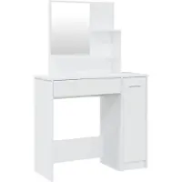 vidaXL Kaptafel met spiegel 86,5x35x136 cm hoogglans wit