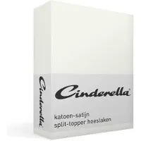 Cinderella Split Topper Hoeslaken Ivory (Satijn)-200 x 210 cm