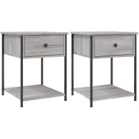 vidaXL Nachtkastjes 2 st 44x45x58 cm bewerkt hout grijs sonoma eiken
