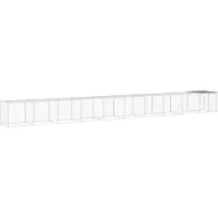 vidaXL Kippenhok met dak 1003x98x90 cm gegalvaniseerd staal lichtgrijs