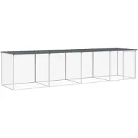 vidaXL Kippenhok met dak 403x98x90 cm gegalvaniseerd staal antraciet