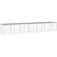 vidaXL Kippenhok met dak 603x98x90 cm gegalvaniseerd staal lichtgrijs