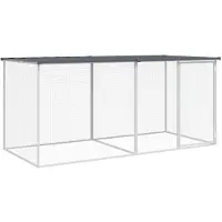 vidaXL Kippenhok met dak antraciet 203x98x90 cm gegalvaniseerd staal