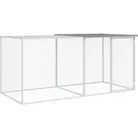 vidaXL Kippenhok met dak 203x98x90 cm gegalvaniseerd staal lichtgrijs