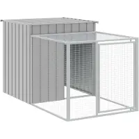 vidaXL Kippenhok met ren lichtgrijs 110x201x110 cm gegalvaniseerd staal