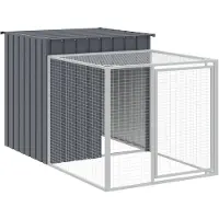 vidaXL Kippenhok met ren antraciet 110x201x110 cm gegalvaniseerd staal