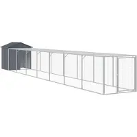 vidaXL Kippenhok met ren 117x813x123 cm gegalvaniseerd staal antraciet