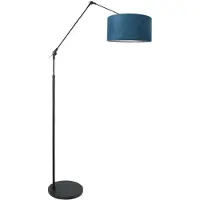 Steinhauer Vloerlamp Prestige Chic zwart knik 8239zw met blauwe kap