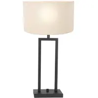 Steinhauer Zwarte schemerlamp Stanger met witte kap